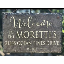 Customizable Slate Welcome Sign - Home Address Plaque - Handmade and Personalize