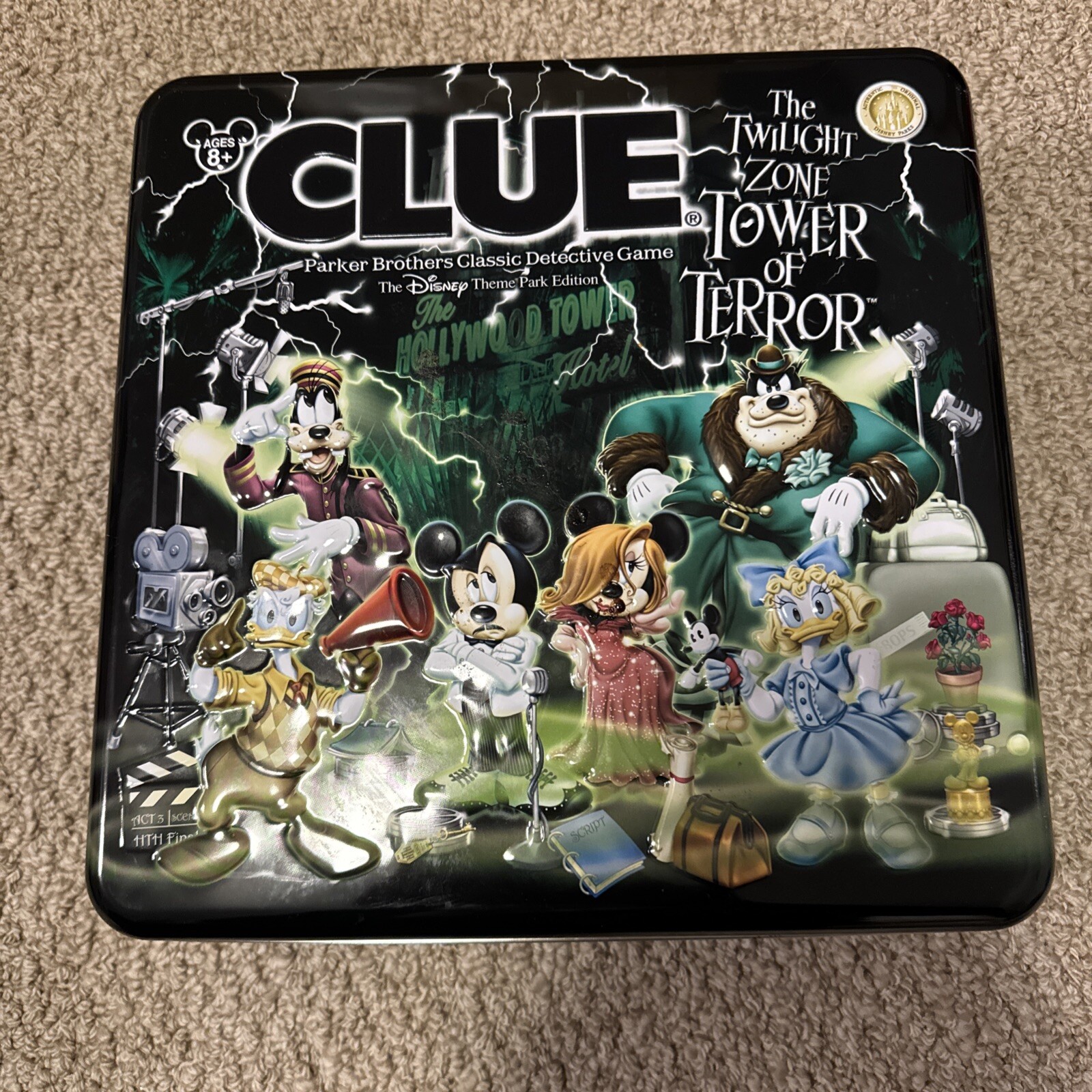 Disney Clues Disney Clue Tower of Terror Board Game Hasbro Complete Disney Parks ...