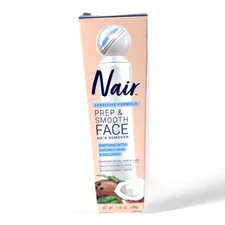 Nair Prep & Smooth Face Facial Hair Remover Sensitive Skin Coconut Milk Collagen