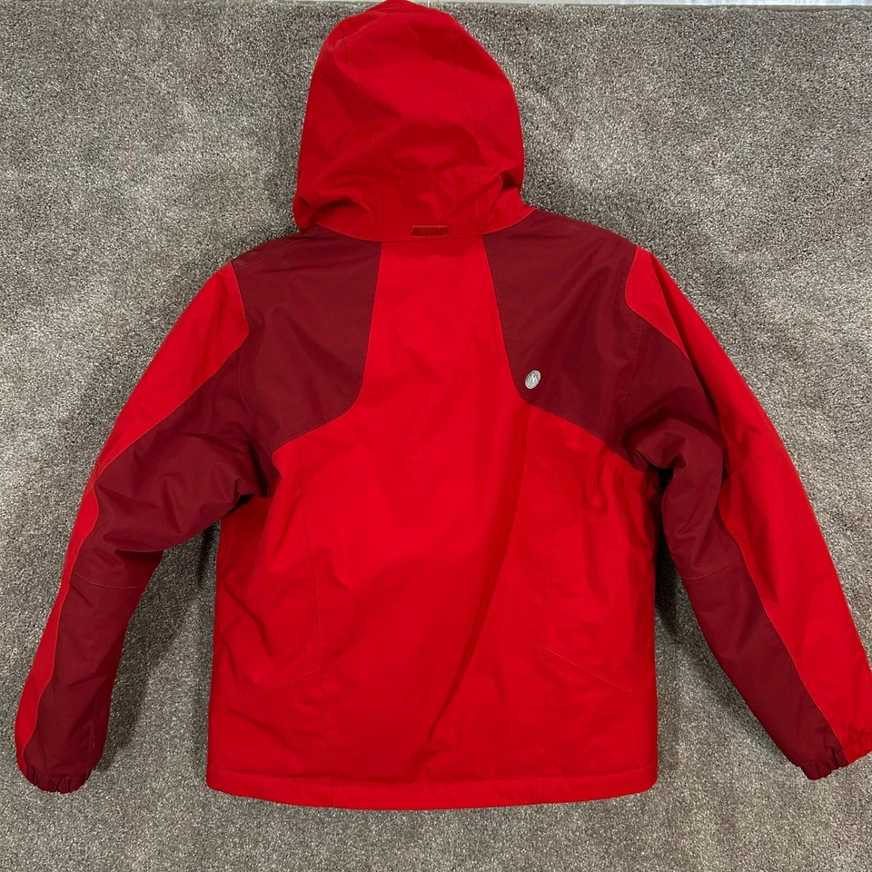 Chaqueta Abrigo Marmot Niños XL Rojo Con Capucha Cremallera Completa Nylon Resistente a la Lluvia al Agua Foto 2 de 4