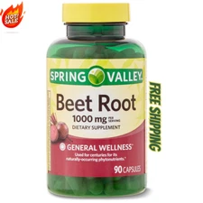 Spring Valley Beet Root Dietary Supplement, 1000 mg, 90 Count
