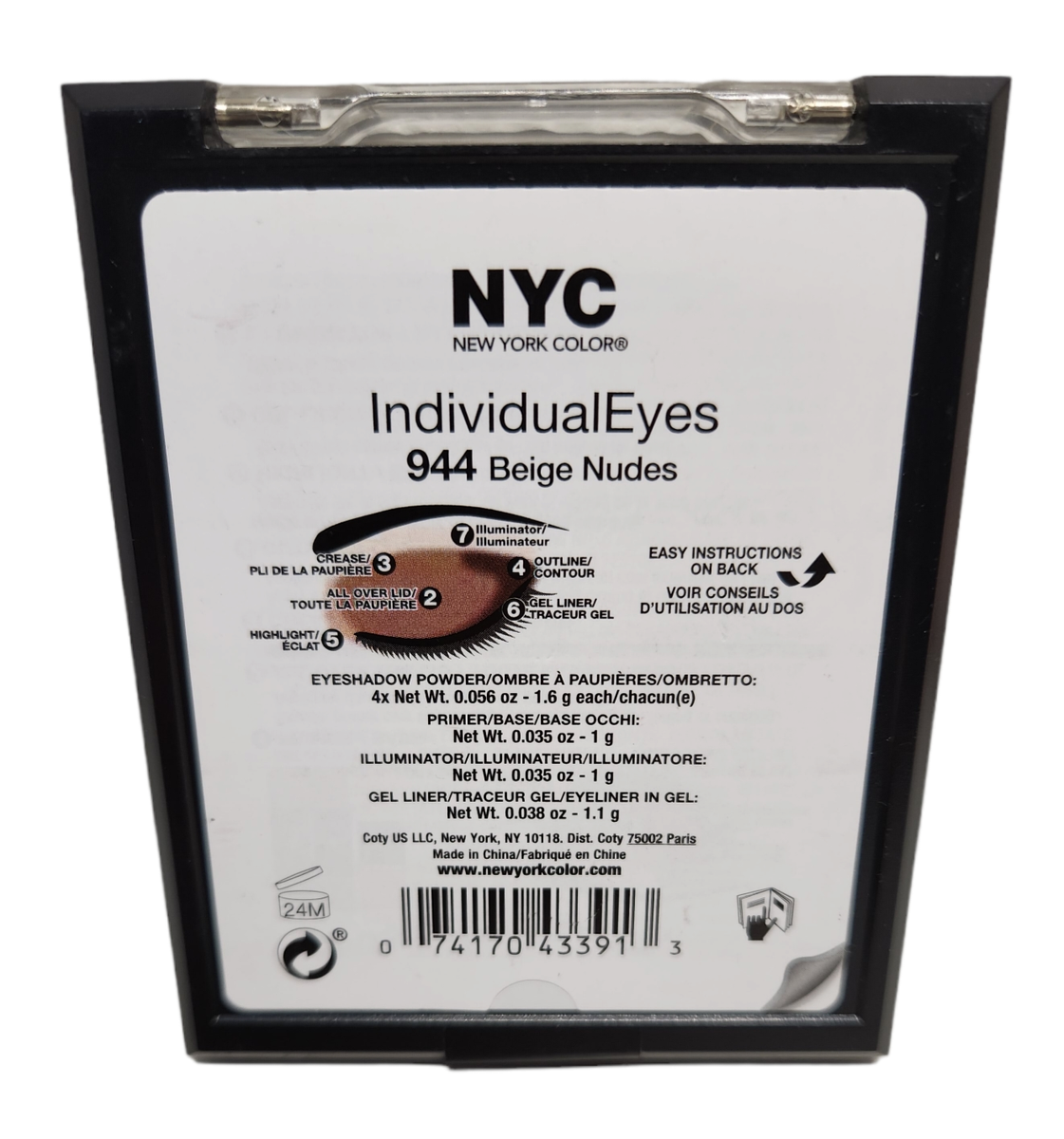NYC Individual Eyes Eyeshadow Beige Nudes 944 Eyeshadow Palette