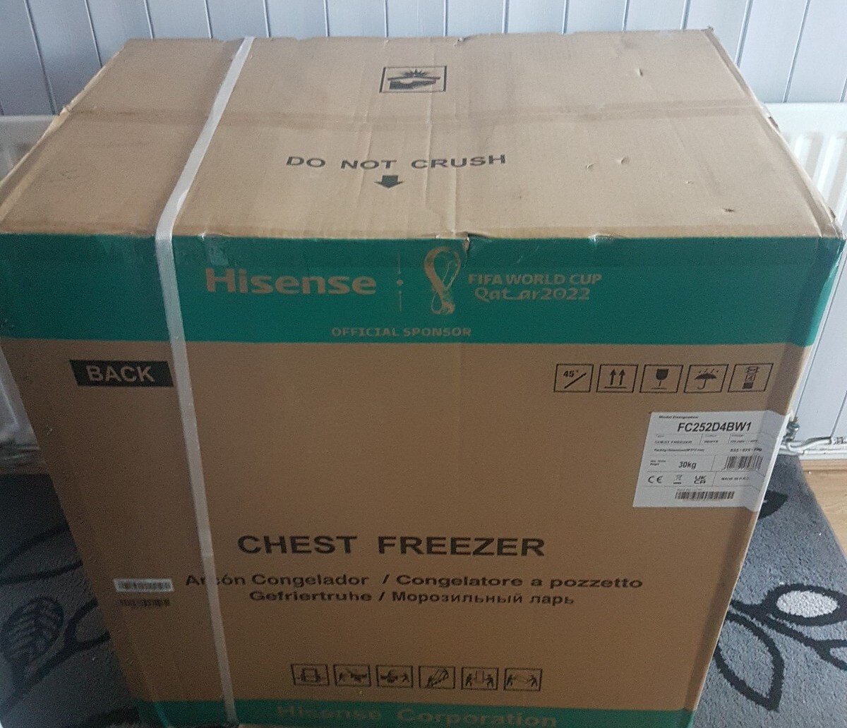 Hisense FC252D4BW1 Energy Rating F 198L Chest Freezer White NEW In