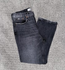 ZARA WOMAN "Premium Denim Collection" Straight Leg Jeans  Black Denim  SZ US 6