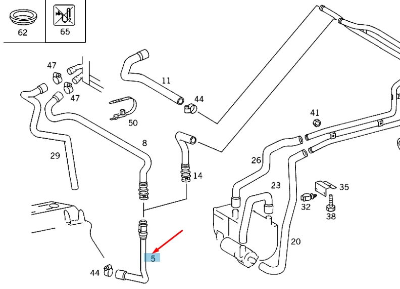 NEU MERCEDES-BENZ SPRINTER W903 HEIZUNG WASSERANSCHLUSSSCHLAUCH  