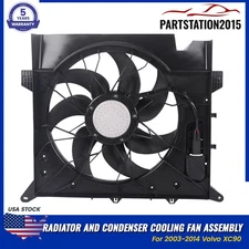 Fits Volvo XC90 2003-2014 Radiator and Condenser Cooling Fan Assembly 31368075
