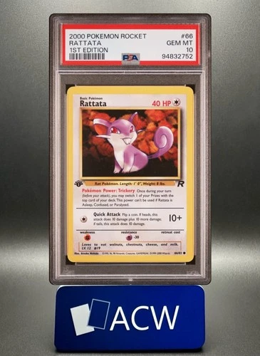 Rattata - 2000 Team Rocket #66 🔥 1st Edition PSA 10 🔥 GEM Vintage Pokemon