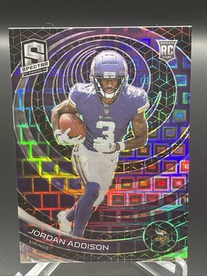 2023 Panini Spectra Rookies Jordan Addison #129 Pandora Prizm /30 (RC)