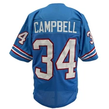 Earl Campbell Jersey Blue Houston | S-5XL Unsigned Custom Sewn Stitched
