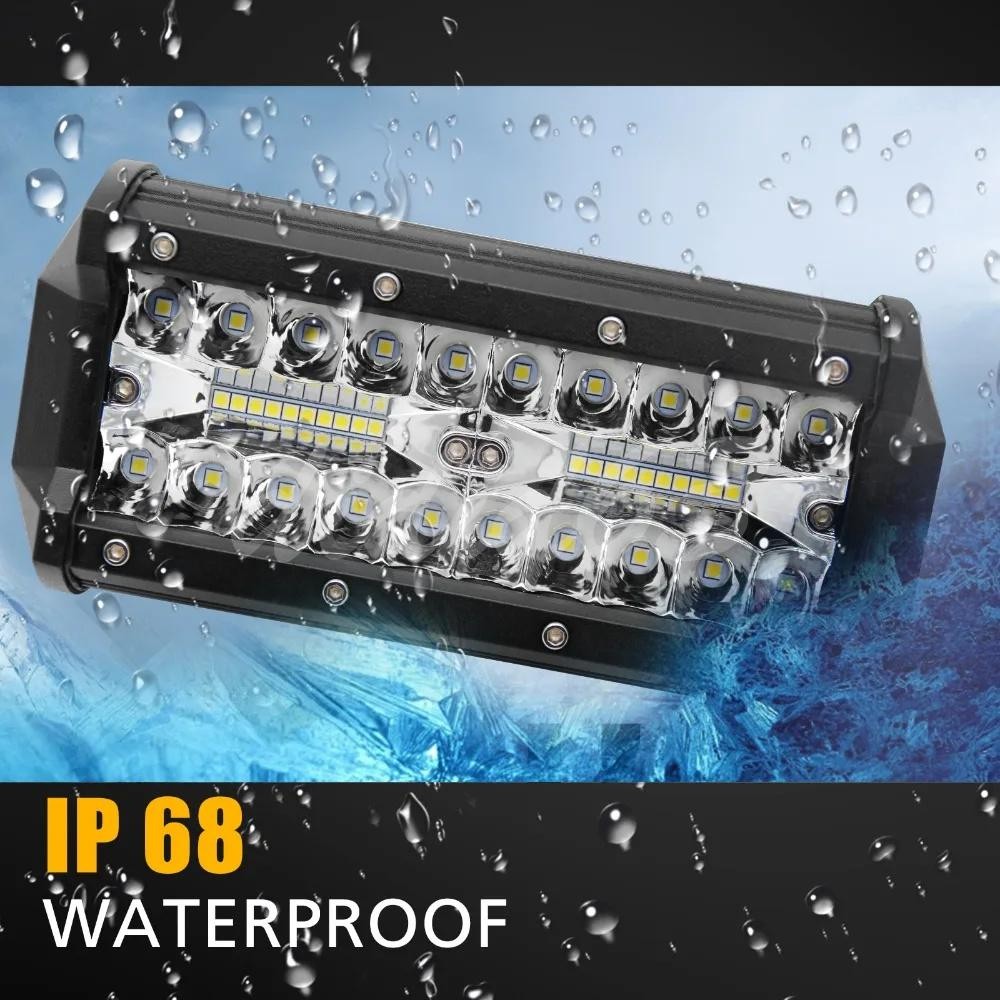 2pcs 7"inch LED Work Light Bar Flood Spot Offroad Fog Lamp For 4WD ATV SUV Truck - Thumbnail 3