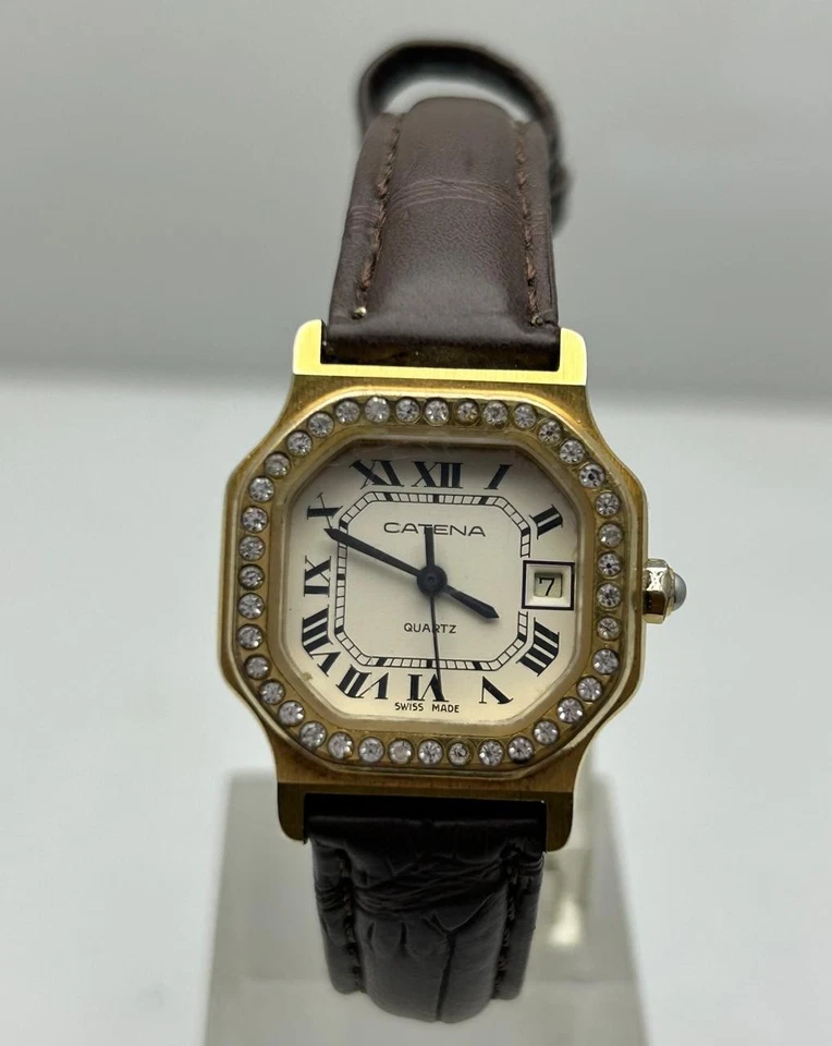 Vintage Catena Quartz Gold Plated Cream Dial Swiss Made Women's Wrist Watch - Image 3 of 4