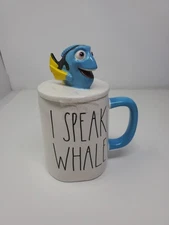 Rae Dunn Pixar Finding Nemo Dory "I Speak Whale" Mug With Topper
