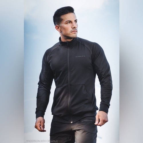 Alphalete Trainingsjacke Herren dunkelblau Full Zip Jacke Größe Medium sportlich - Bild 1 von 6