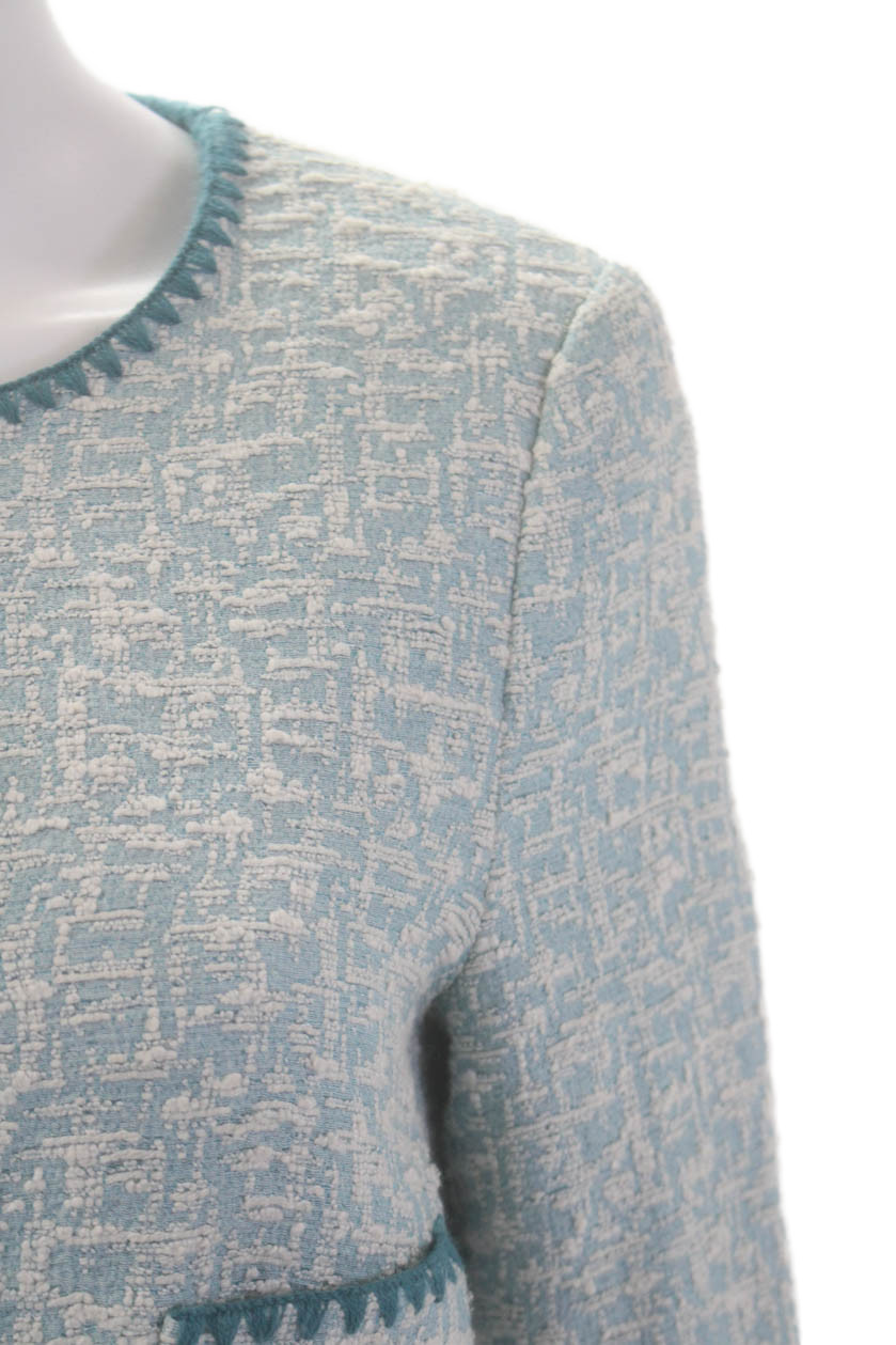 Zara Basic Womens Boucle Button Down Jacket Sky B… - image 2