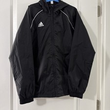Adidas Windbreaker Jacket Youth 11-12 Years M Black/White