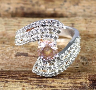 Pink Diamant Solitär Ring 1,15 ct Rund Schliff AGI Zertifiziert