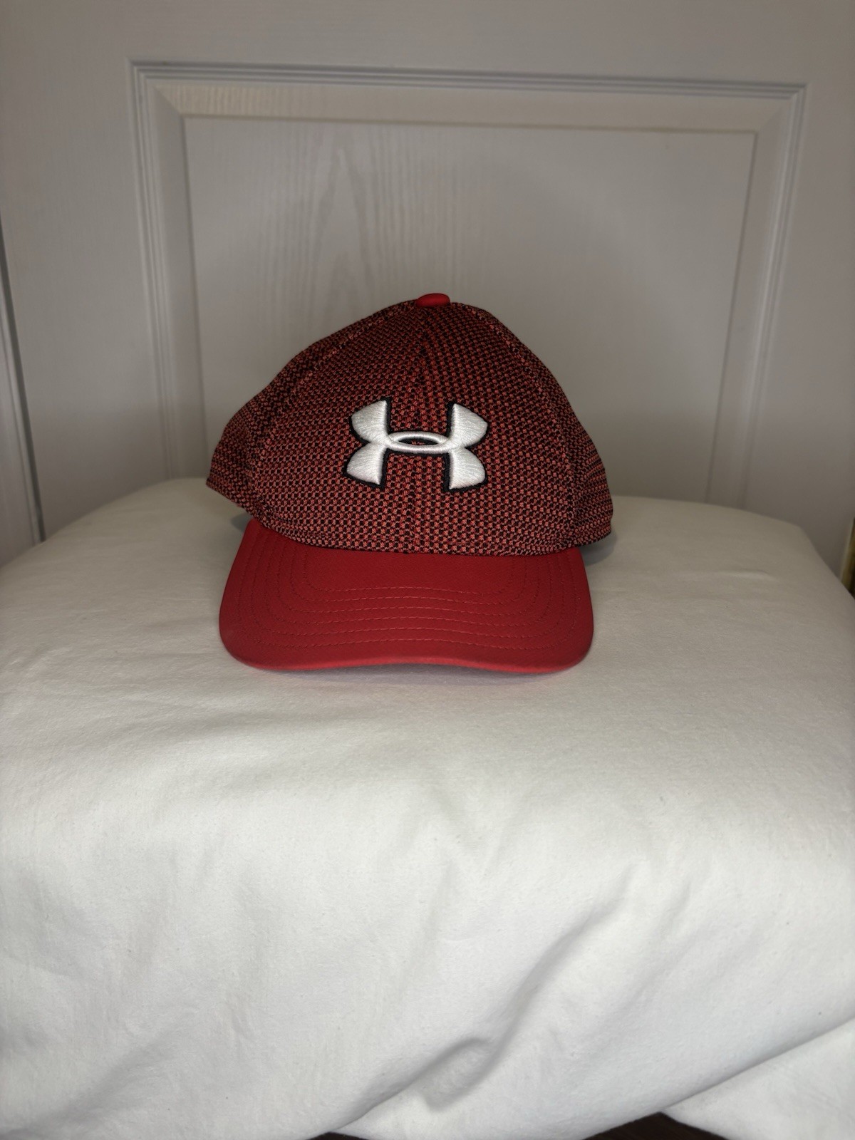 Under Armour Baseball Hat Red Black Adjustable Snapback UA L