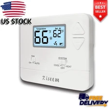 Heat Pump Thermostat 1 Heat / 1 Cool Non-Programmable, Backlit LCD, 24VAC, Rep