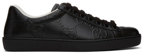 Gucci Shoes Flats Embossed GG Black Leather Slip-On, Size  display picture 2