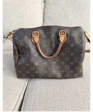 Louis Vuitton Monogram Speedy Bandouliere Satchel Medium Zip w/ Strap Brown