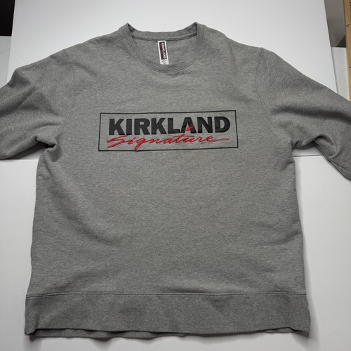 Kirkland Signature Sweatshirt Mens Large Gray Crewneck Pullover Logo Casual XL - Picture 2 of 5
