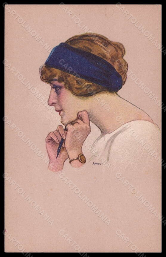 Cartolina Artista Firmata Illustratori Metlicovitz Lady serie 143-2 VK6586
