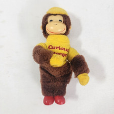 Curious George Monkey VINTAGE Yellow Shirt Hat Red Shoes 5" H Eden Toys