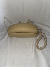 Vintage AT&T Trimline 210 Slimline Touch Tone Phone Beige Desk/Wall Untested