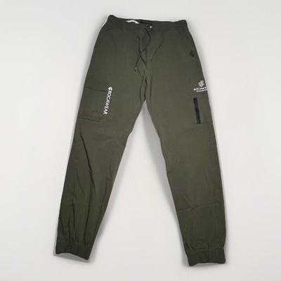 Rocaware Men's Joggers Stretch Drawstrings Olive Green Size XL ~Xl Side Pockets