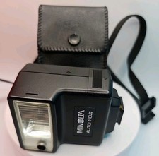Minolta Auto 118X Shoe Mount Flash With Minolta Case  Strap Tested  Working