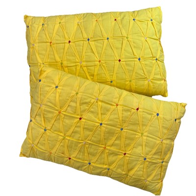 2 FIESTA Ellison Throw Pillows Yellow Polka Dots An American Icon Bright Cottage