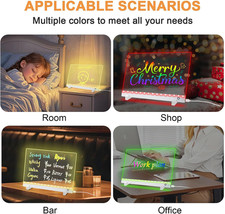 LED Note Board with Colors  LED Drawing Board for Kids, Light Up Acrylic Dry E...