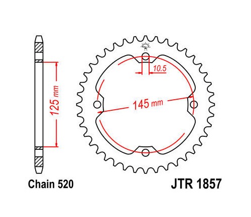 JT Steel Rear Sprocket 520 38T Yamaha YFZ450/Raptor 350/Raptor 700R/Raptor 250 - Picture 1 of 1