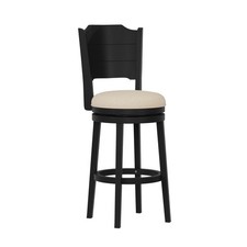 Clarion Wood Bar Height Swivel Stool, Black