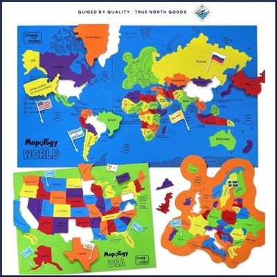 Interactive Geography Puzzle for Children with 125 State and Country Pieces