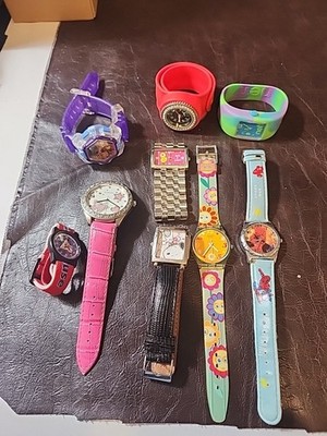 9 assorted watches incSpider-Man, mickey, snoopy, mixed  Watches for kids. K139