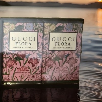 (2)Gucci Flora Gorgeous Gardenia Eau de Parfum MINI Splash Dabber 5ml/.16 Fl.Oz.