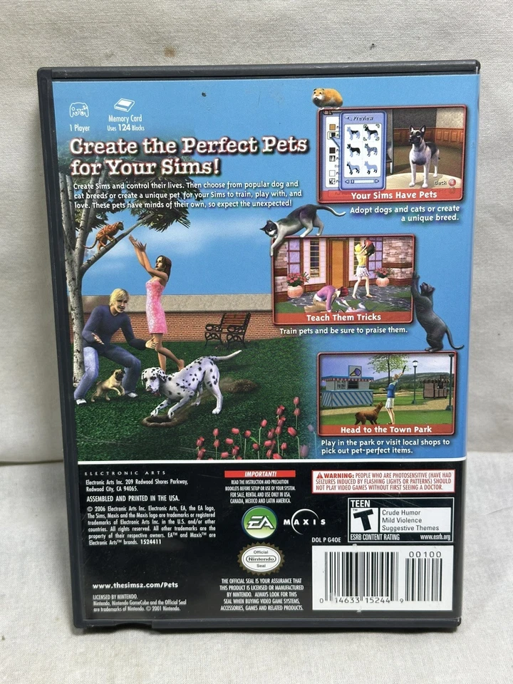 The Sims 2 Pets (Nintendo GameCube, 2006) No Manual - Tested - Image 3 of 4