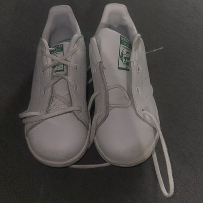 Adidas Stan Smith Sneakers Youth Kids White Green US 8K Fashion Shoes New