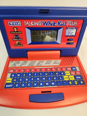 Vintage 90s Vtech Whiz Kid Talking Plus Educational Computer/Laptop NOT  WORKING