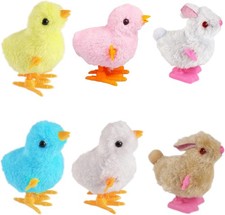 Bunny and Jumping Chick Wind Up Toys Novelty Chicken Hopping Colorful-1
