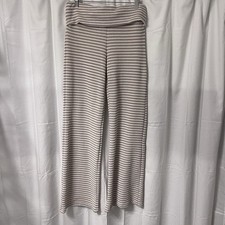 NWOT Tan  Ivory Wide Leg Knit Lounge Pants Sweatpants Comfortable Casual Resort
