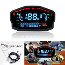 Universal Digital Motorcycle Lcd Speedometer Odometer Tachometer Gauge Kmh Mph