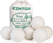 Wool Dryer Balls XL 6 Pack, 100% New Zealand Organic Fabric Softener, Baby Safe,