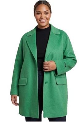 MARINA RINALDI By MAX MARA NEROLI GREEN COAT DOUBLE FACED WOOL/ CASHMERE 20 NWT