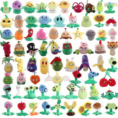 15-20cm Peashooter Cherry Sunflower Plush Toys Cartoon Soft Stuffed Doll Gift
