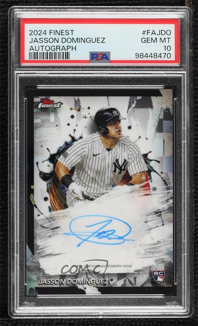 2024 Topps Finest Jasson Dominguez DomÃnguez PSA 10 GEM MT Rookie Auto RC 6ns