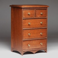 Custom! Bench Made Miniature Mahogany Five Drawer Dresser Jewelry Chest
