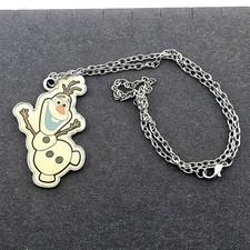 Disney Olaf Silver Tone Pendant Chain Necklace Large Dancing Snowman Frozen