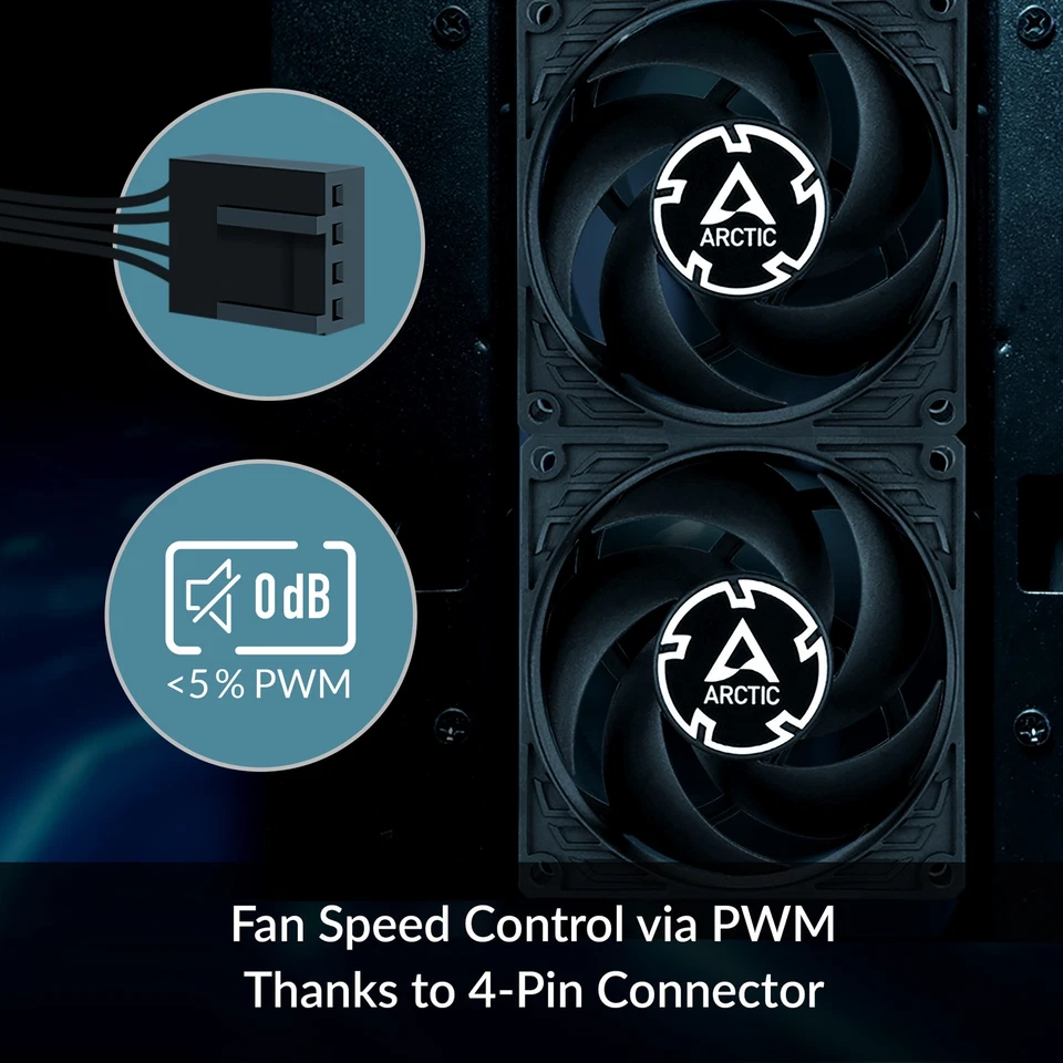 ARCTIC P8 MAX High-Performance PC Case Fan 80mm Cooler silent 0 db 500-5000 RPM - Image 4 of 4